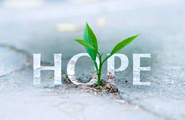 Hope: defiant and celebratory