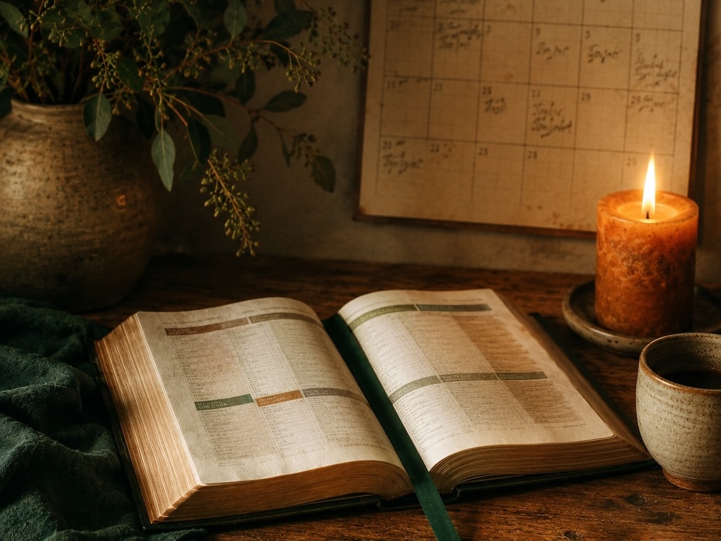 Church calendar and lectionary book